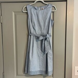 Elegant Blue Polka Dot Dress